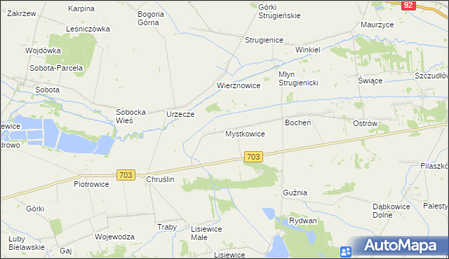 mapa Mystkowice, Mystkowice na mapie Targeo