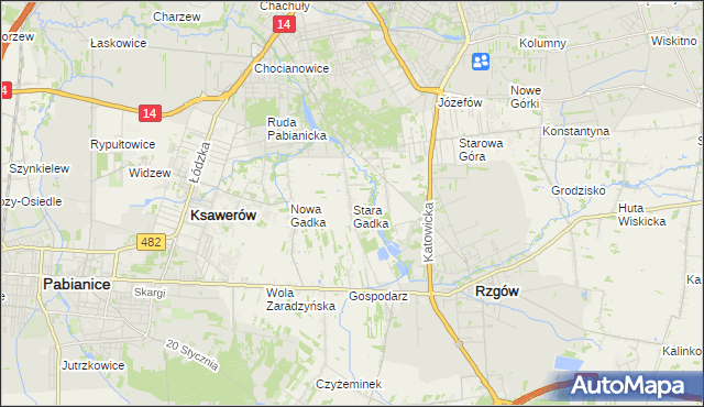 mapa Stara Gadka, Stara Gadka na mapie Targeo