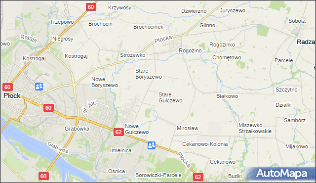 mapa Stare Gulczewo, Stare Gulczewo na mapie Targeo