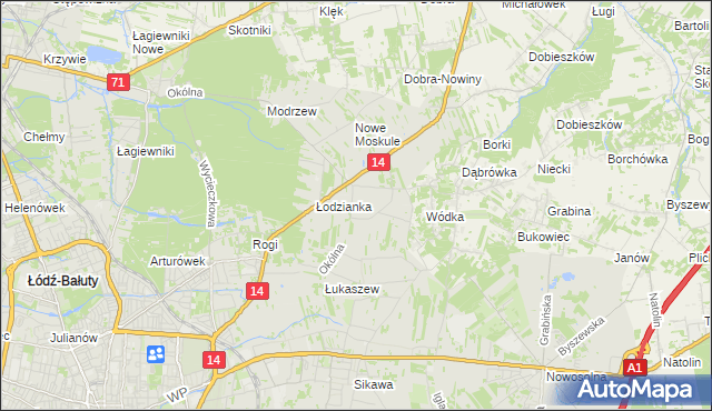 mapa Wilanów gmina Łódź, Wilanów gmina Łódź na mapie Targeo