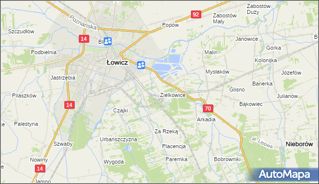 mapa Zielkowice, Zielkowice na mapie Targeo