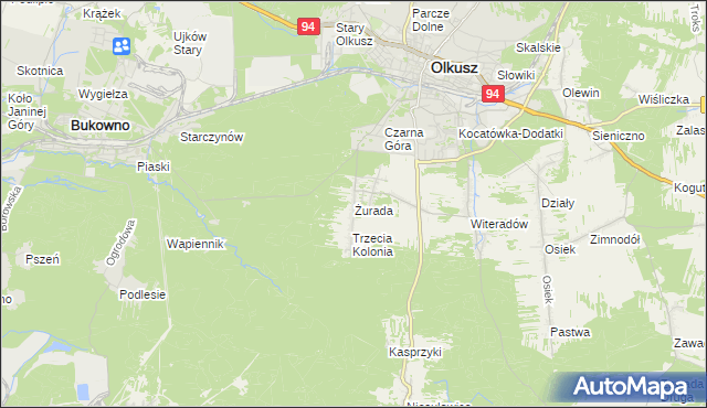 mapa Żurada, Żurada na mapie Targeo