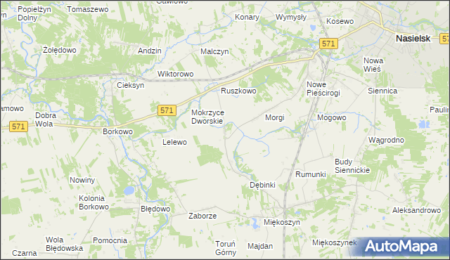 mapa Czajki gmina Nasielsk, Czajki gmina Nasielsk na mapie Targeo