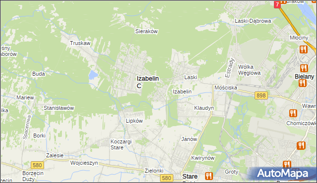 mapa Izabelin B, Izabelin B na mapie Targeo