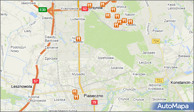 mapa Józefosław, Józefosław na mapie Targeo