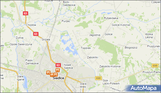 mapa Topórek, Topórek na mapie Targeo