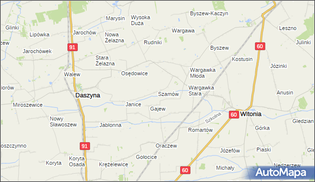 mapa Szamów, Szamów na mapie Targeo