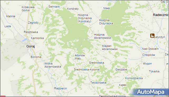 mapa Albinów Duży, Albinów Duży na mapie Targeo