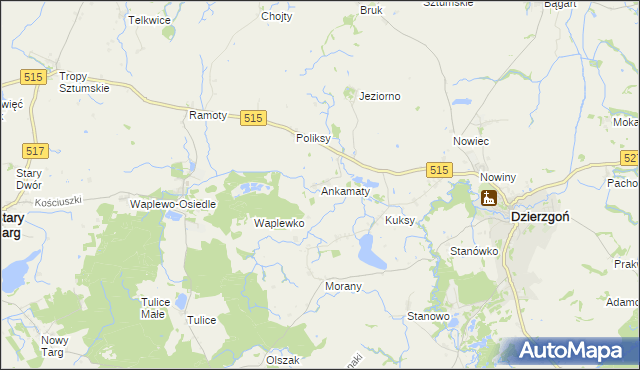 mapa Ankamaty, Ankamaty na mapie Targeo