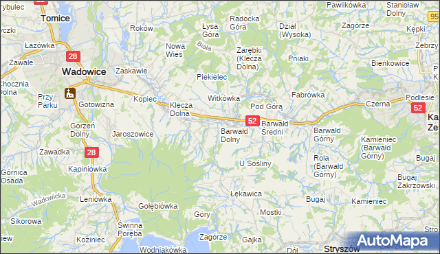 mapa Barwałd Dolny, Barwałd Dolny na mapie Targeo