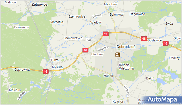 mapa Błachów, Błachów na mapie Targeo