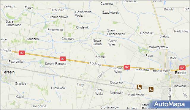 mapa Bramki, Bramki na mapie Targeo