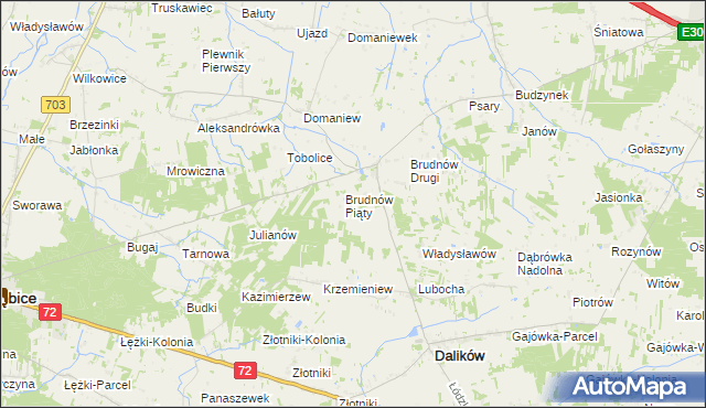 mapa Brudnów Stary, Brudnów Stary na mapie Targeo