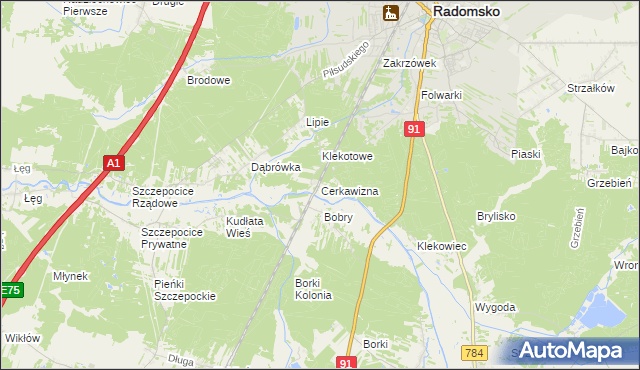 mapa Cerkawizna, Cerkawizna na mapie Targeo