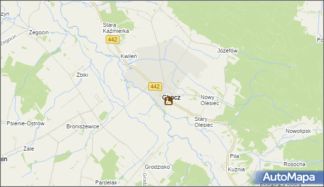mapa Chocz, Chocz na mapie Targeo