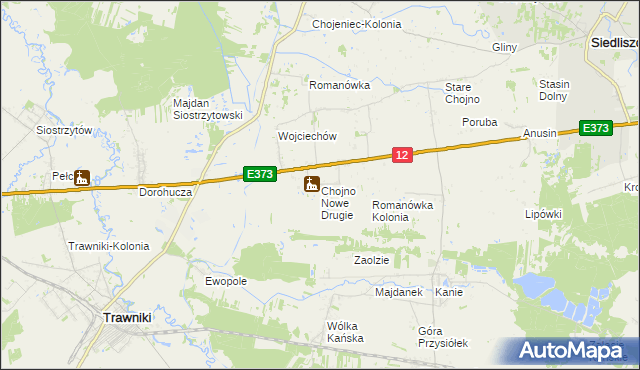 mapa Chojno Nowe Drugie, Chojno Nowe Drugie na mapie Targeo