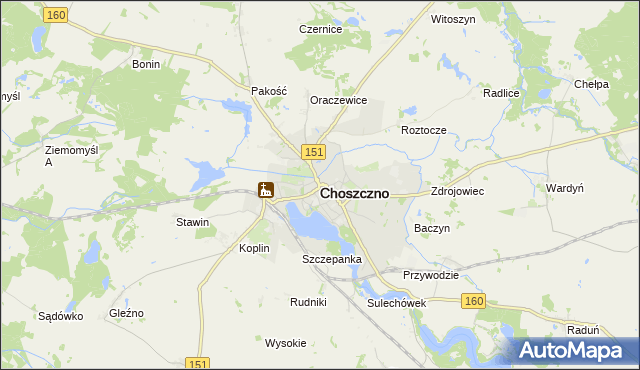 mapa Choszczno, Choszczno na mapie Targeo