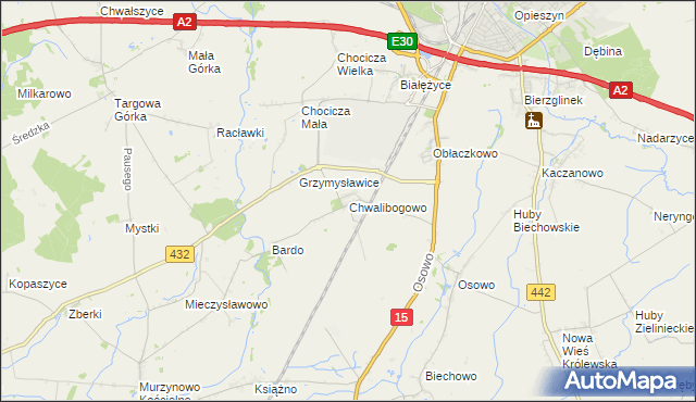 mapa Chwalibogowo gmina Września, Chwalibogowo gmina Września na mapie Targeo