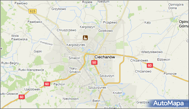 mapa Ciechanów, Ciechanów na mapie Targeo