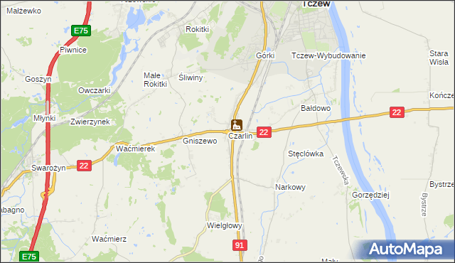 mapa Czarlin, Czarlin na mapie Targeo