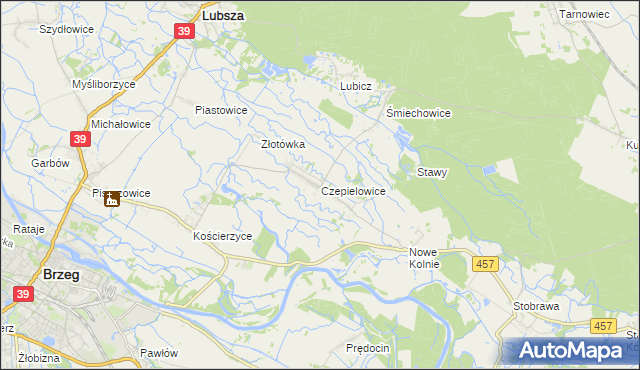 mapa Czepielowice, Czepielowice na mapie Targeo