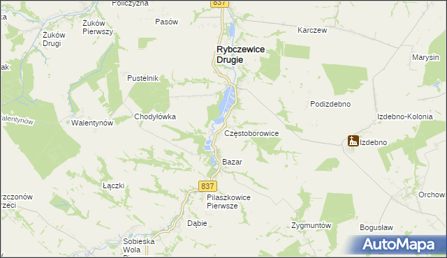 mapa Częstoborowice, Częstoborowice na mapie Targeo