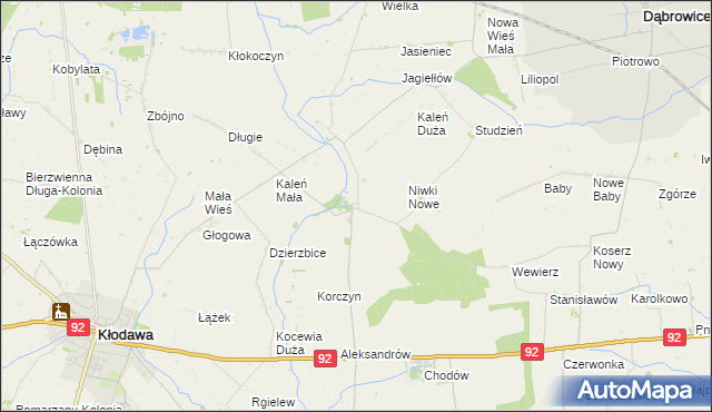 mapa Dzierzbice Osada, Dzierzbice Osada na mapie Targeo