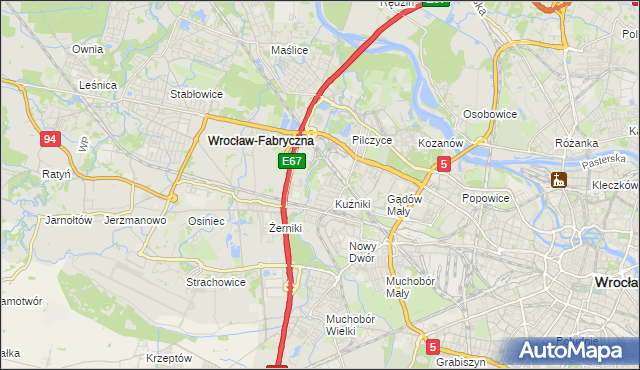 mapa Fabryczna, Fabryczna na mapie Targeo
