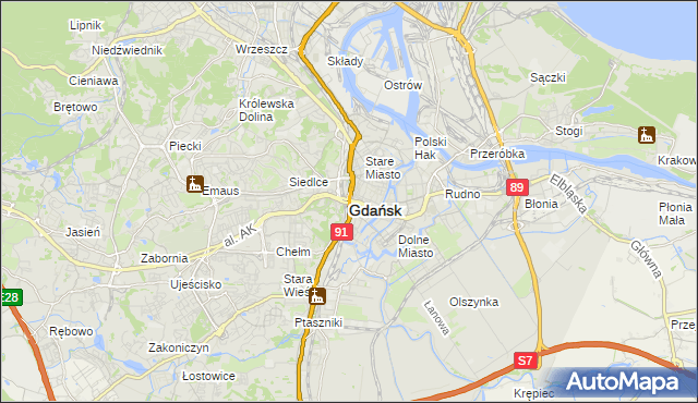 mapa Gdańska, Gdańsk na mapie Targeo