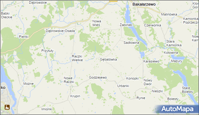 mapa Gębalówka gmina Bakałarzewo, Gębalówka gmina Bakałarzewo na mapie Targeo