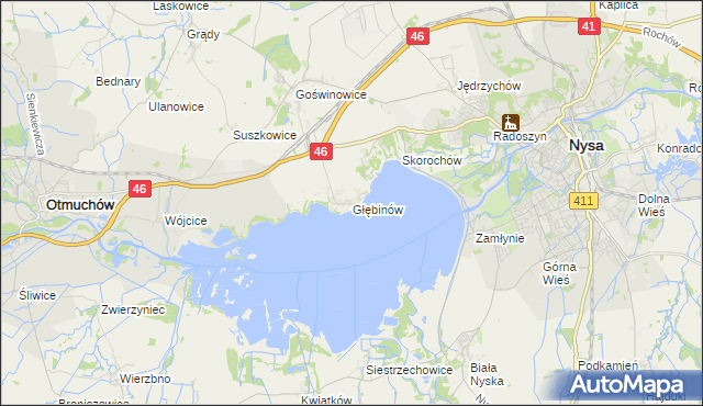 mapa Głębinów, Głębinów na mapie Targeo