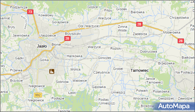 mapa Gliniczek, Gliniczek na mapie Targeo