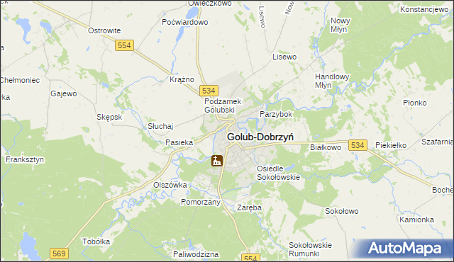 mapa Golub-Dobrzyń, Golub-Dobrzyń na mapie Targeo