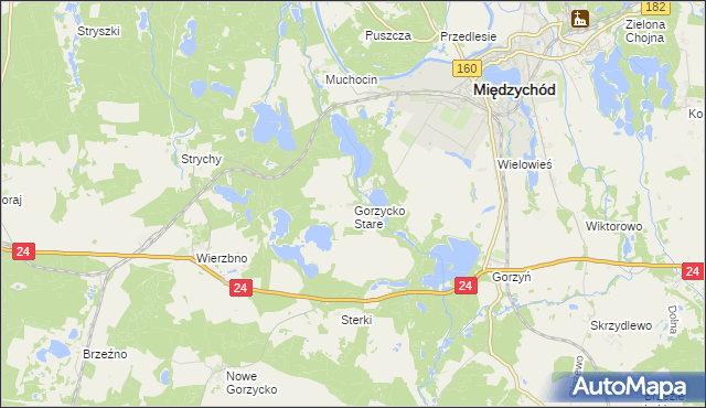 mapa Gorzycko Stare, Gorzycko Stare na mapie Targeo