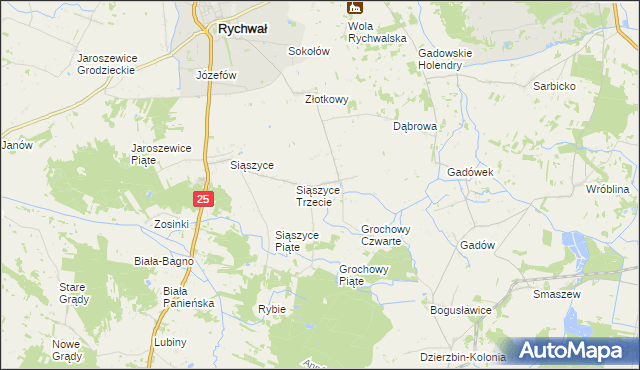 mapa Grochowy, Grochowy na mapie Targeo