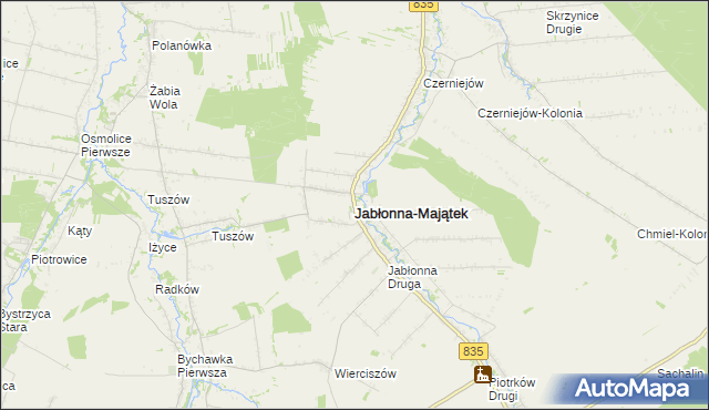 mapa Jabłonna-Majątek, Jabłonna-Majątek na mapie Targeo