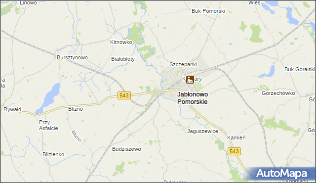 mapa Jabłonowo-Zamek, Jabłonowo-Zamek na mapie Targeo