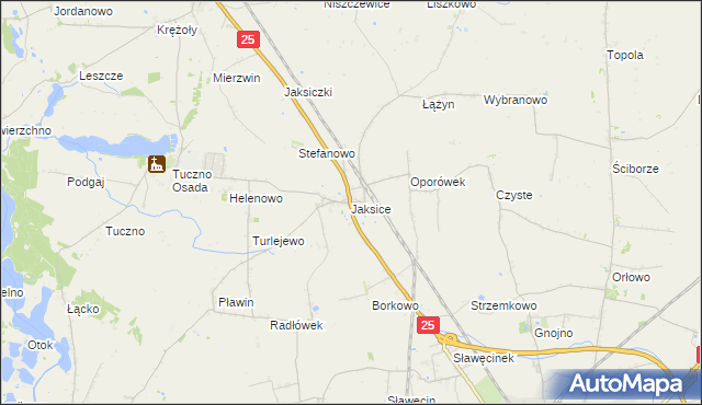 mapa Jaksice gmina Inowrocław, Jaksice gmina Inowrocław na mapie Targeo