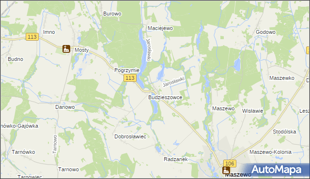 mapa Jarosławki gmina Maszewo, Jarosławki gmina Maszewo na mapie Targeo