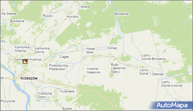 mapa Jasiennik Stary, Jasiennik Stary na mapie Targeo