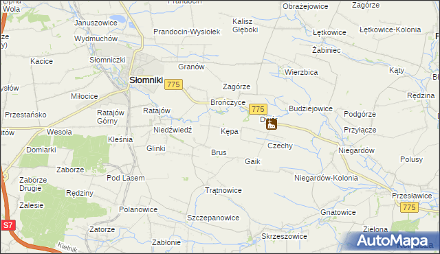 mapa Kępa gmina Słomniki, Kępa gmina Słomniki na mapie Targeo
