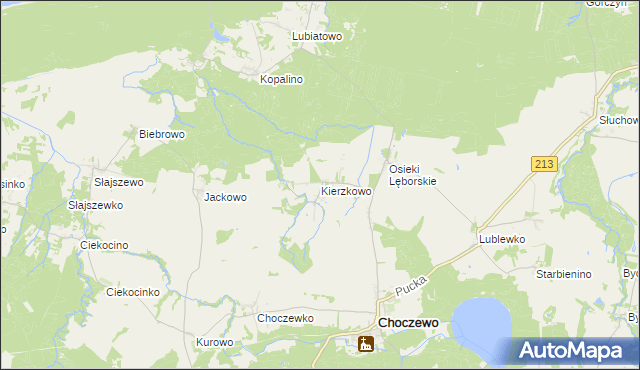 mapa Kierzkowo gmina Choczewo, Kierzkowo gmina Choczewo na mapie Targeo