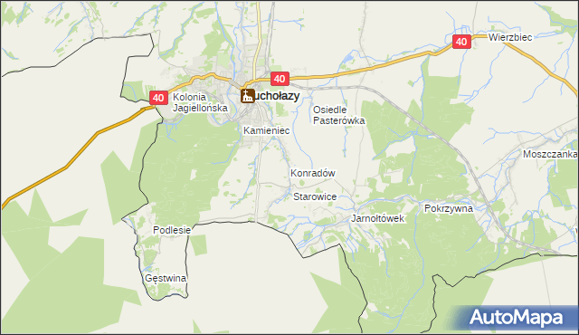 mapa Konradów gmina Głuchołazy, Konradów gmina Głuchołazy na mapie Targeo