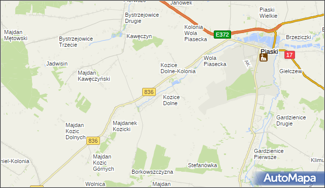 mapa Kozice Dolne, Kozice Dolne na mapie Targeo