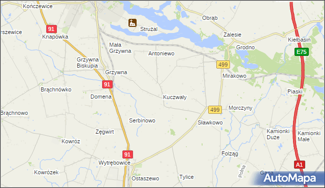 mapa Kuczwały, Kuczwały na mapie Targeo