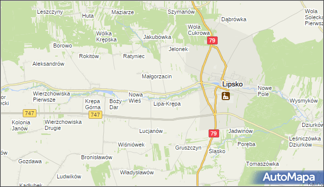 mapa Lipa-Miklas, Lipa-Miklas na mapie Targeo