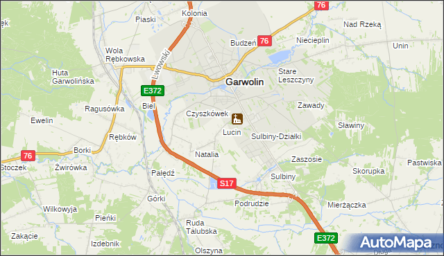 mapa Lucin gmina Garwolin, Lucin gmina Garwolin na mapie Targeo