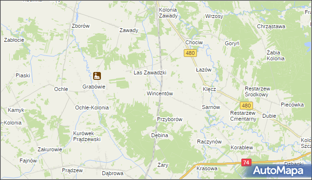 mapa Lucjanów gmina Widawa, Lucjanów gmina Widawa na mapie Targeo