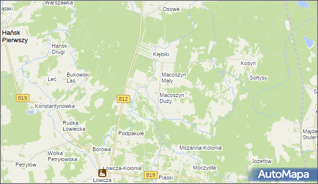 mapa Macoszyn Duży, Macoszyn Duży na mapie Targeo