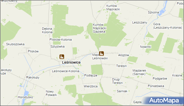 mapa Majdan Leśniowski, Majdan Leśniowski na mapie Targeo